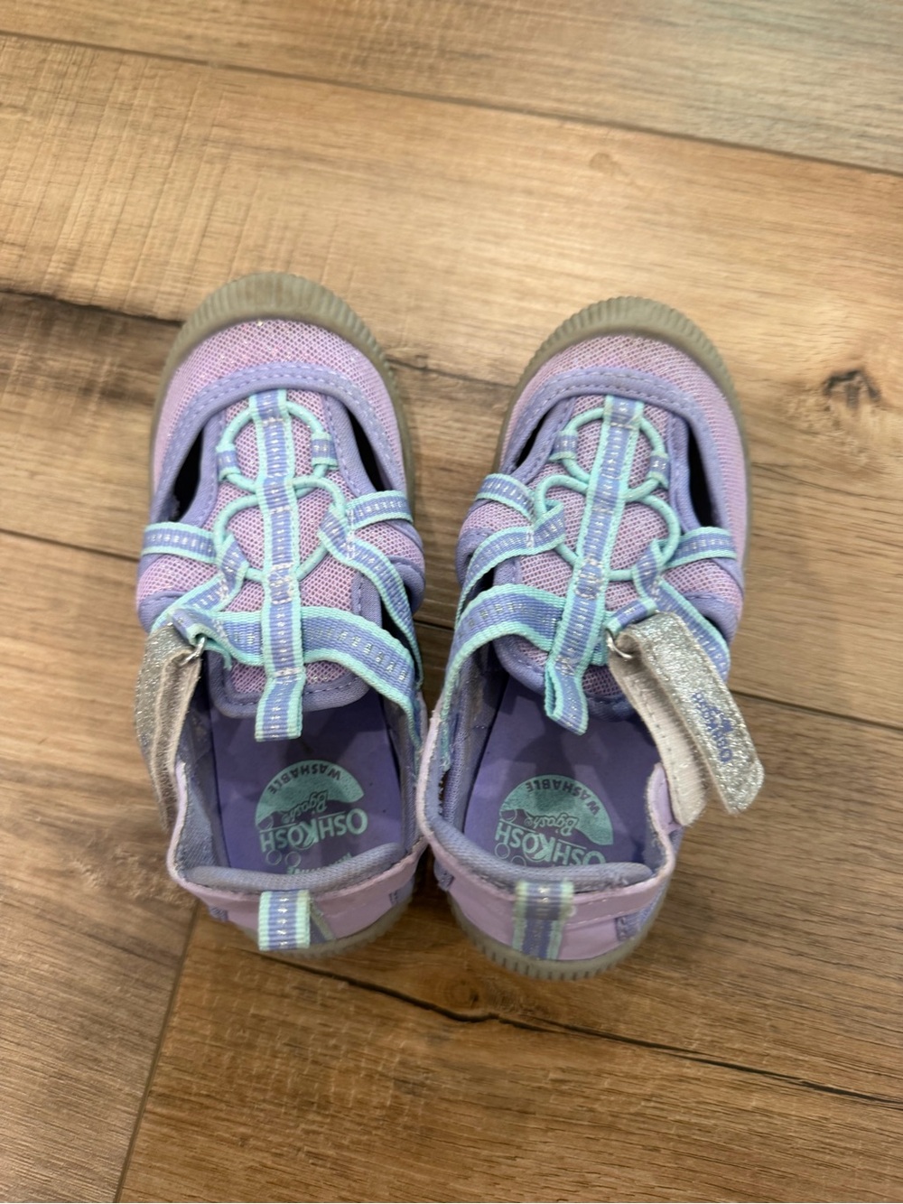 Kids' Lavender Active Sandal Sneakers with Mint Trim